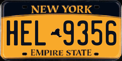 NY license plate HEL9356