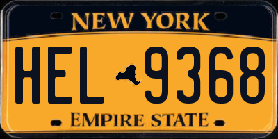 NY license plate HEL9368