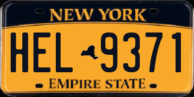 NY license plate HEL9371