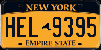 NY license plate HEL9395