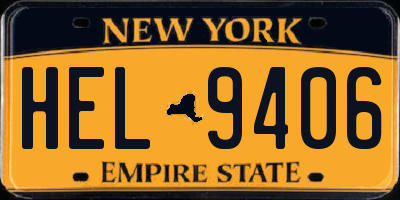 NY license plate HEL9406