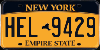 NY license plate HEL9429