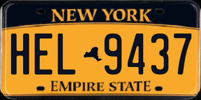 NY license plate HEL9437
