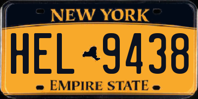 NY license plate HEL9438