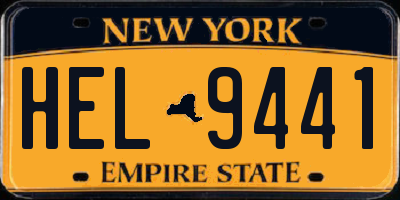 NY license plate HEL9441