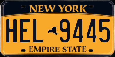 NY license plate HEL9445