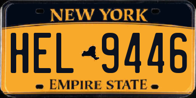 NY license plate HEL9446