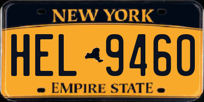 NY license plate HEL9460