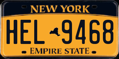 NY license plate HEL9468