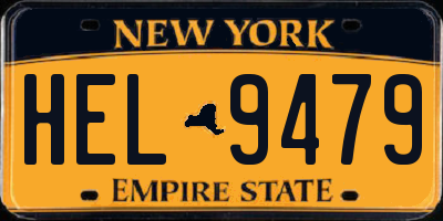 NY license plate HEL9479