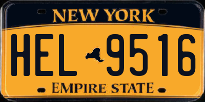 NY license plate HEL9516