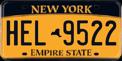NY license plate HEL9522