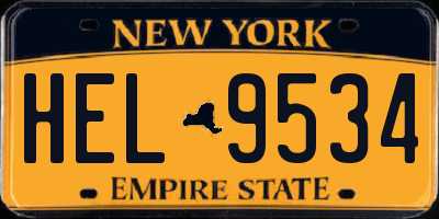 NY license plate HEL9534