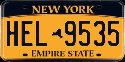 NY license plate HEL9535