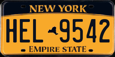 NY license plate HEL9542