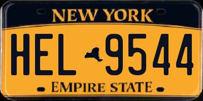 NY license plate HEL9544