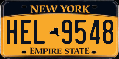 NY license plate HEL9548