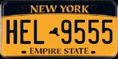 NY license plate HEL9555