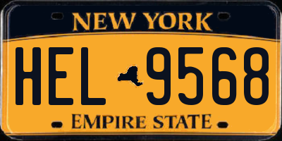 NY license plate HEL9568