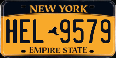 NY license plate HEL9579