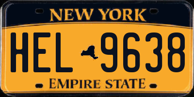 NY license plate HEL9638
