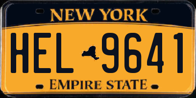 NY license plate HEL9641