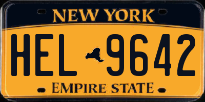 NY license plate HEL9642
