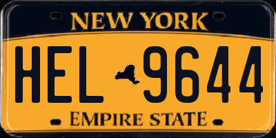 NY license plate HEL9644
