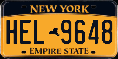 NY license plate HEL9648