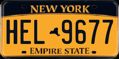 NY license plate HEL9677