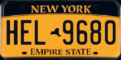 NY license plate HEL9680