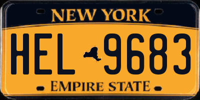 NY license plate HEL9683