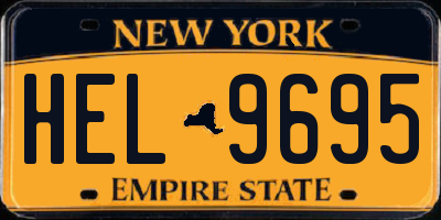NY license plate HEL9695