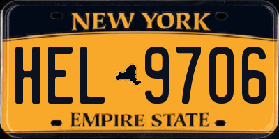 NY license plate HEL9706