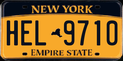 NY license plate HEL9710