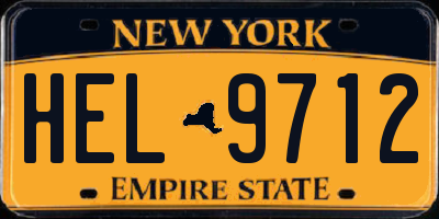 NY license plate HEL9712