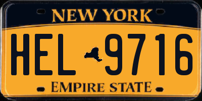 NY license plate HEL9716