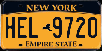 NY license plate HEL9720