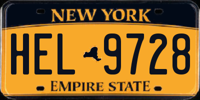 NY license plate HEL9728