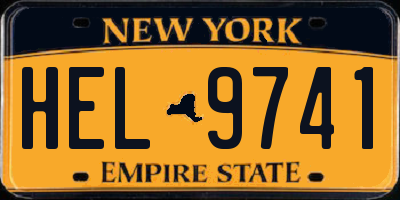 NY license plate HEL9741