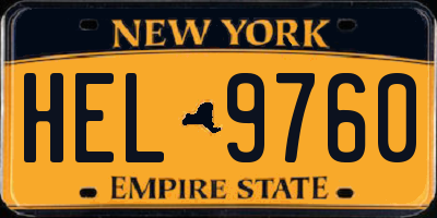 NY license plate HEL9760