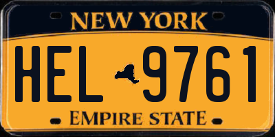 NY license plate HEL9761
