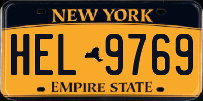 NY license plate HEL9769
