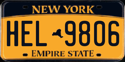 NY license plate HEL9806
