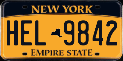NY license plate HEL9842