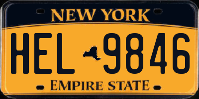 NY license plate HEL9846