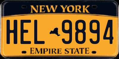 NY license plate HEL9894