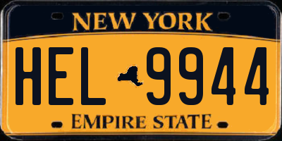 NY license plate HEL9944