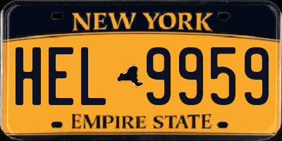 NY license plate HEL9959