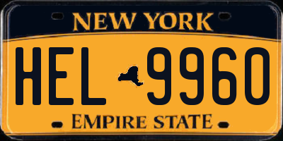 NY license plate HEL9960